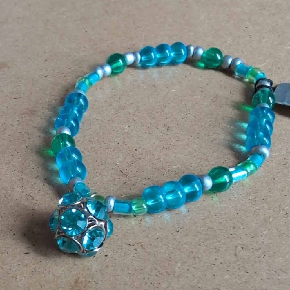 Chico's Turquoise and Emerald Beaded Bracelet